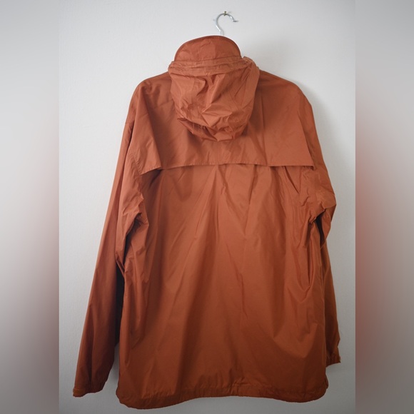 Cabela's Jacket Mens Medium Tall Vented Packable Hooded Rain Jacket Orange VTG - Picture 10 of 14